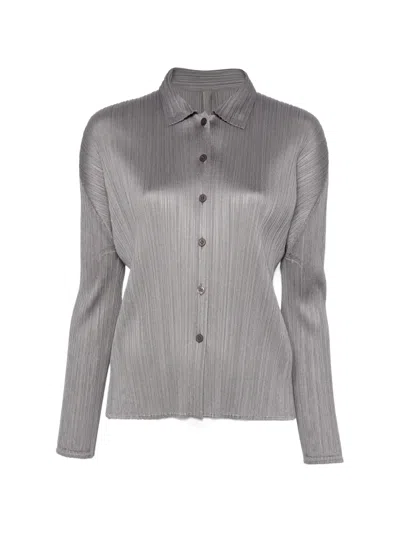 Issey Miyake Pleated Shirt In Gray