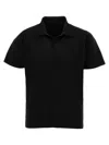 Issey Miyake Ribbed Texture Polo Shirt With Short Sleeves
