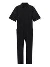 Issey Miyake Pleated Short-sleeve Jumpsuit In Black