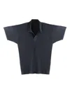 Issey Miyake Pleated Short-sleeve Polo Shirt In Blue