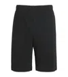 Issey Miyake Ribbed Texture Elastic Waistband Bermuda Shorts In Black