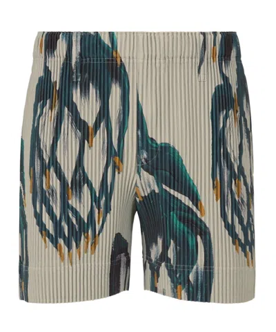 Issey Miyake Pleated Shorts In Multi
