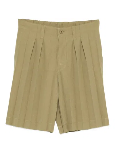 Issey Miyake Pleated Shorts In Neutral
