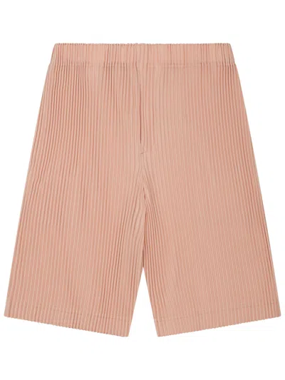Issey Miyake Pleated Neutrals Shorts With Elastic Waistband