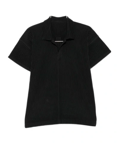 Issey Miyake Pleated Short-sleeve T-shirt In Black