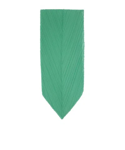 Issey Miyake Pleated Silk Scarf In Gray