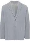 Issey Miyake Pleated Single-breasted Blazer Jacket In Gray