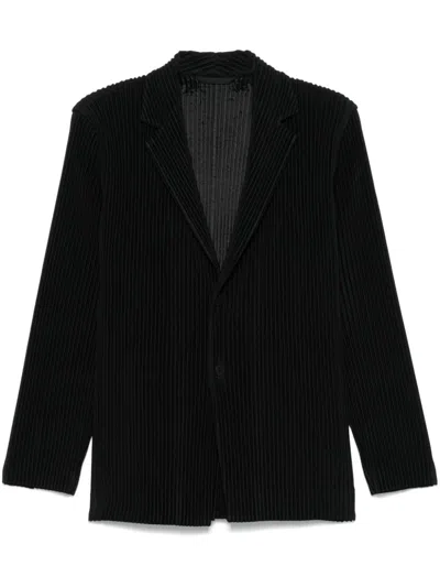 Issey Miyake Plissé Notched Blazer - Men's - Polyester In Black