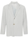 Issey Miyake Plissé-effect Single-breasted Blazer In Grey