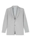 Issey Miyake Pleated Single-breasted Jacket In Light Grey