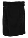 Issey Miyake Black Light Mesh Miniskirt In Black