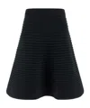 Issey Miyake Flared Midi Skirt Elastic Waistband In Black