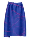 Issey Miyake Pleated Skirt In Blue