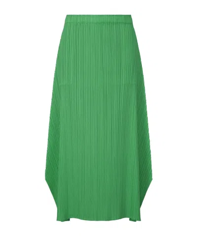Issey Miyake Pleated Skirt In Green