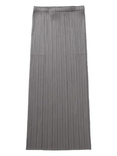 Issey Miyake Pleated Skirt In Grey