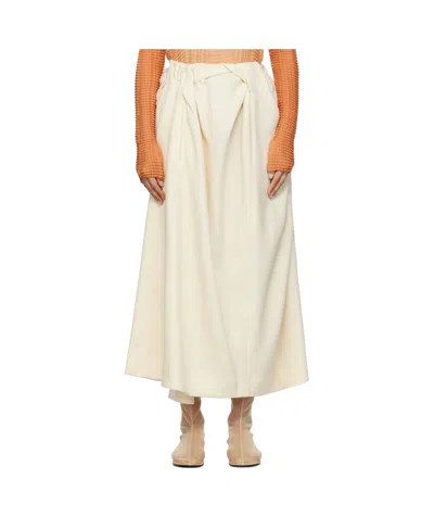 Issey Miyake Pleated Skirt In Off-white