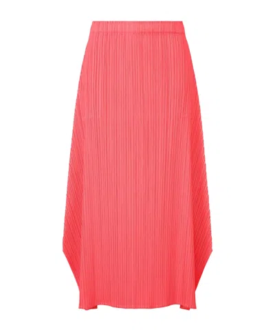 Issey Miyake Pleated Skirt In Red
