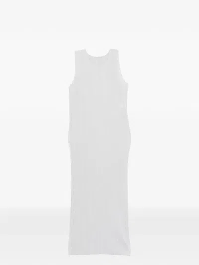 Issey Miyake Pleated Sleeveless Maxi Dress In Gray