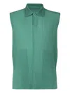 Issey Miyake Pleated Sleeveless Tank Top In Green