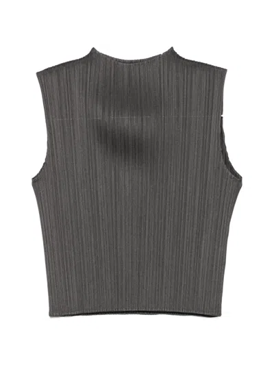 Issey Miyake August Colors High-neck Top In Gray