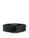 Issey Miyake Pleated Square-buckle Belt In Brown
