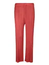 Issey Miyake Pleats Please Red Trousers In Red