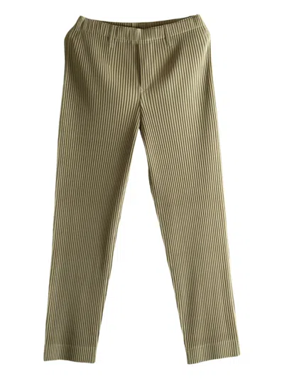 Issey Miyake Pleated Straight-leg Trousers In Gray