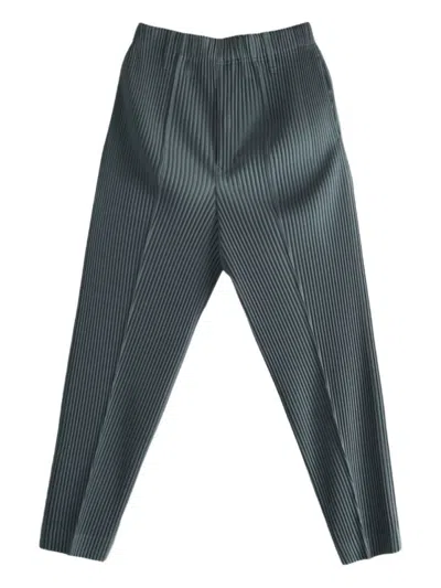 ISSEY MIYAKE PLEATED STRAIGHT-LEG TROUSERS IN CHERT BLUE