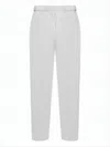 Issey Miyake Pleated Trousers With Elasticated Waistband And Ribbed Texture In White