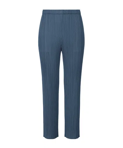 Issey Miyake Pleated Straight Trousers In Blue
