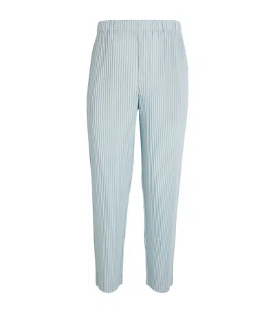 Issey Miyake Pleated Straight Trousers In Blue
