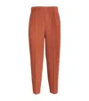Issey Miyake Pleated Straight Trousers In Brown