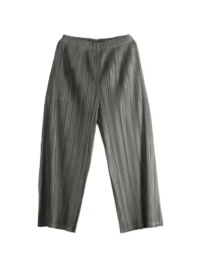 Issey Miyake Pleated Straight-leg Trousers In Gray