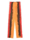 Issey Miyake Pleated Stripe Trousers In Red