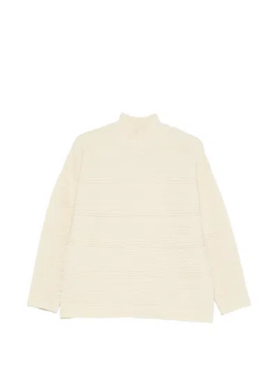 Issey Miyake Pleated Sweater In Yellow