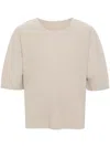 Issey Miyake Homme Plisse  Mens 43-linen Beige Pleated Crewneck Knitted T-shirt In Beige
