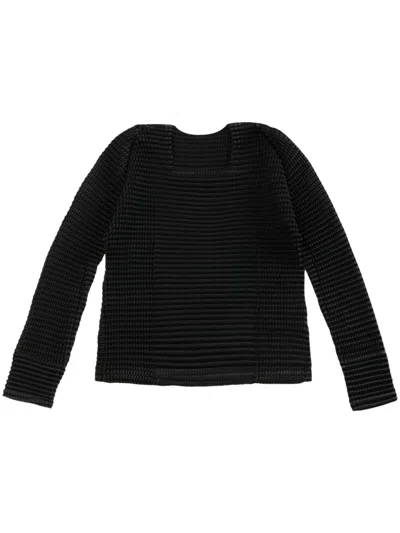 Issey Miyake Pleated T-shirt In Black