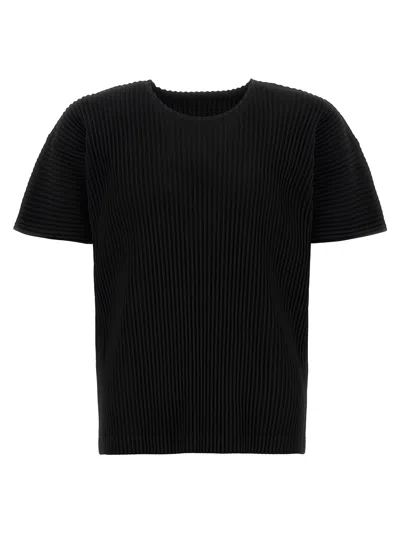 ISSEY MIYAKE PLEATED T-SHIRT BLACK