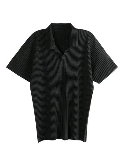 Issey Miyake Pleated T-shirt In Black