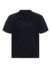 Issey Miyake Pleated Black Polo Shirt With Boxy Silhouette In Black