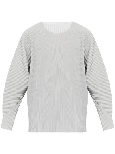 Issey Miyake Pleated T-shirt In Grey