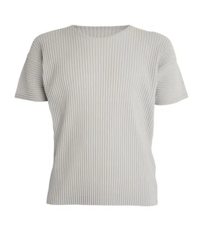 Issey Miyake Pleated T-shirt In Grey