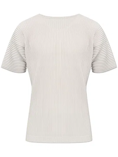 Issey Miyake Pleated T-shirt In Grey