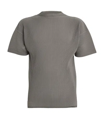 Issey Miyake Pleated T-shirt In Grey