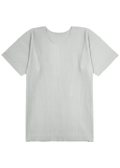 Issey Miyake Pleated T-shirt In Gray