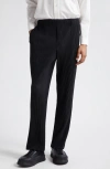 Issey Miyake Pleated Design Pants With Straight Tapered Leg Silhouette In Black