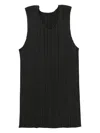 Issey Miyake Pleated Tank Top In Black