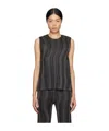 Issey Miyake Pleated Tank Top In Black