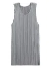 Issey Miyake Sleeveless Mini Dress In Grey