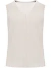 Issey Miyake Pleated Tank Top In Grey
